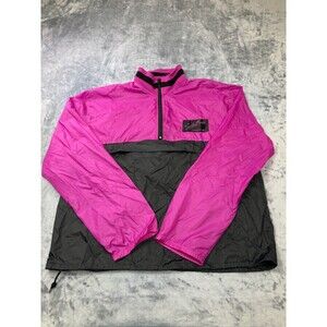 Vintage Hondaline Scooter Mania Honda Windbreaker Pink Black L Quarter Zip